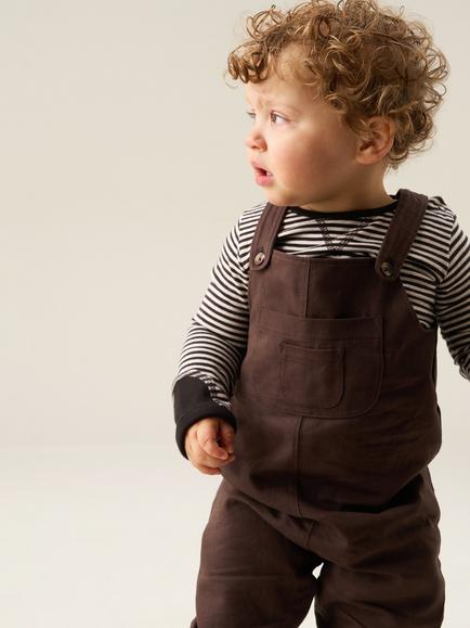 Angel & Rocket Baby George Dungaree Set, Brown, Brown