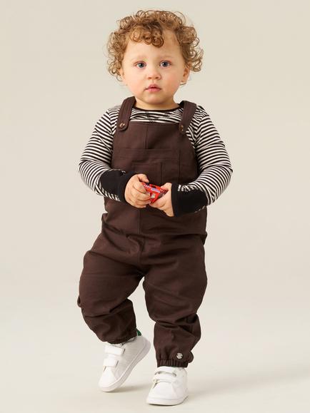 Angel & Rocket Baby George Dungaree Set, Brown - view 2, Brown
