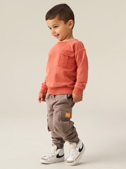 Angel & Rocket Kids' Enzo Cotton Utility Sweatshirt, Orange - view 2, Orange
