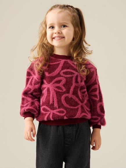 Angel & Rocket Kids' Livia Bow Jumper, Pink, Pink