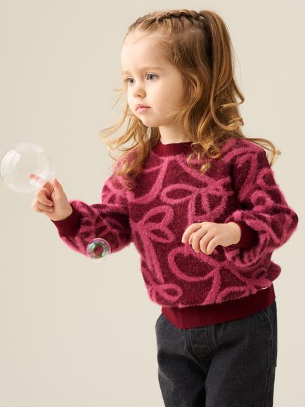 Angel & Rocket Kids' Livia Bow Jumper, Pink - view 2, Pink