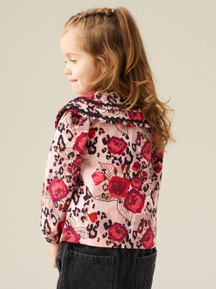 Angel & Rocket Baby Lyra Animal Print Double Collar Blouse, Multi - view 2, Multi