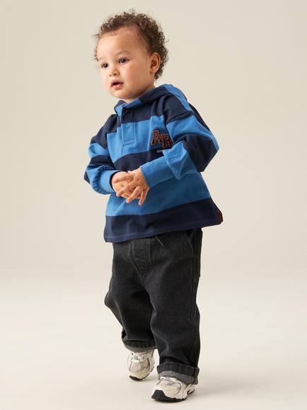 Angel & Rocket Kids' Marco Rugby Shirt, Blue - view 2, Blue