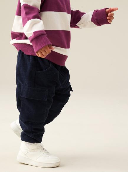 Angel & Rocket Kids' Axel Corduroy Trousers, Navy - view 2, Navy