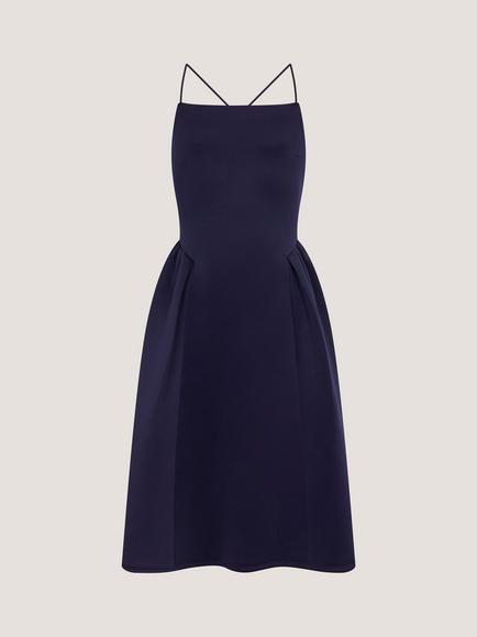 Monsoon Kids' Molly Sleeveless Scuba Midi Prom Dress, Navy - view 2, Navy