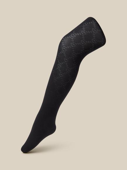 Monsoon Kids' Plush Diamond Tights, Black, Black