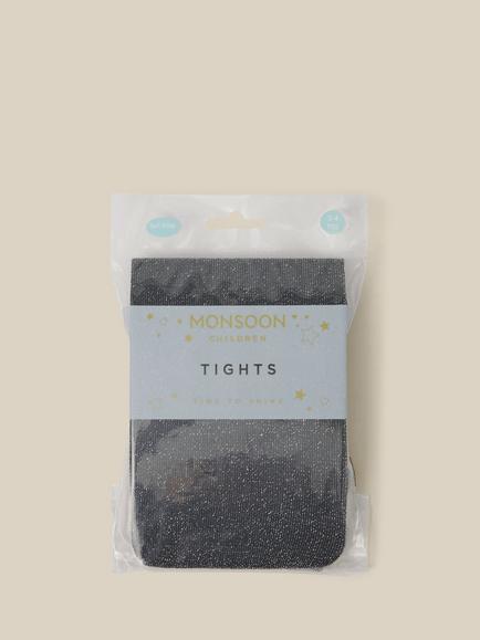 Monsoon Kids' Sparkled Glitter Tights, Black - view 2, Black