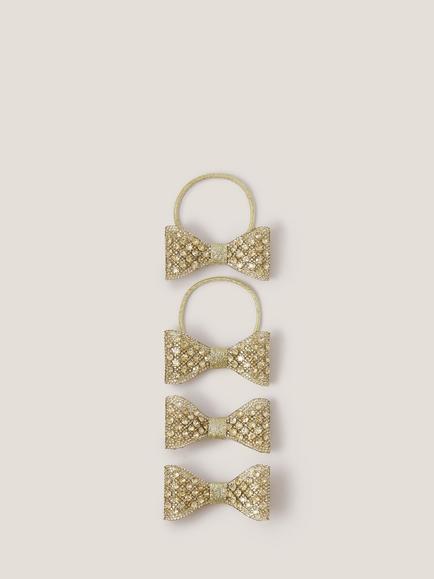 Monsoon Kids' Dazzle Bow Hair Set, Gold