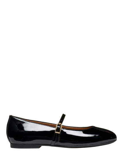Geox New Palmari Leather Ballerina Pumps, Black, Black