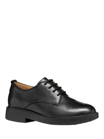 Geox Spherica EC1 Leather Lace Up Derby Shoes, Black - view 2, Black