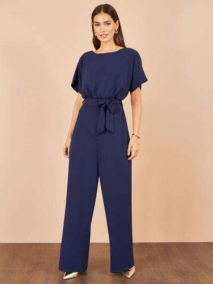 Yumi Batwing Stretch Jumpsuit, Navy, Navy