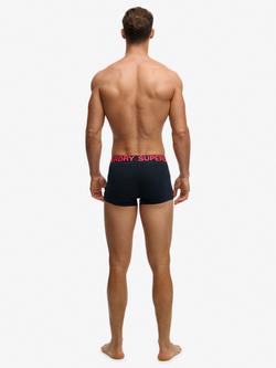 Superdry Modern Trunks, Pack of 3, Eclipse Navy/Neon - view 2, Eclipse Navy/Neon