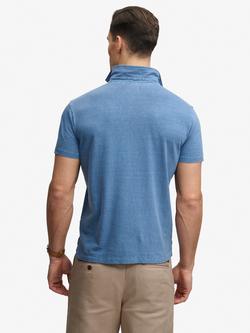 Superdry Classic Cotton Linen Polo Shirt - view 2, Spitfire Blue