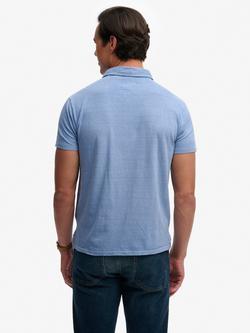 Superdry Classic Cotton Linen Polo Shirt - view 2, Vibrant Blue