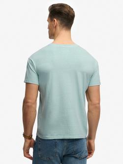 Superdry Classic Cotton Linen Pocket T-Shirt - view 2, Aquamarine Blue