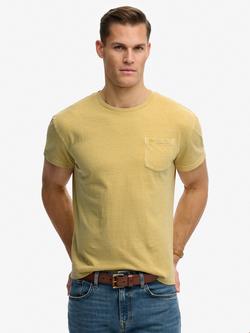 Superdry Classic Cotton Linen Pocket T-Shirt, Hampton Yellow