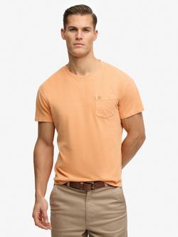 Superdry Classic Cotton Linen Pocket T-Shirt, Tuscan Orange
