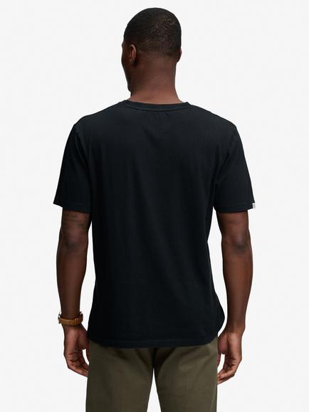 Superdry Classic Cotton Linen V-Neck T-Shirt - view 2, Jet Black