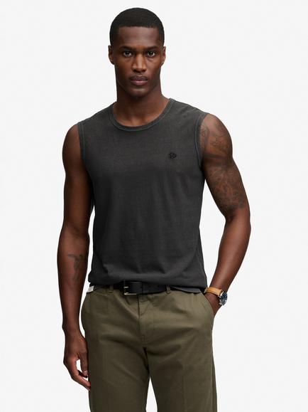 Superdry Classic Cotton Linen Tank Top, Chrome Grey