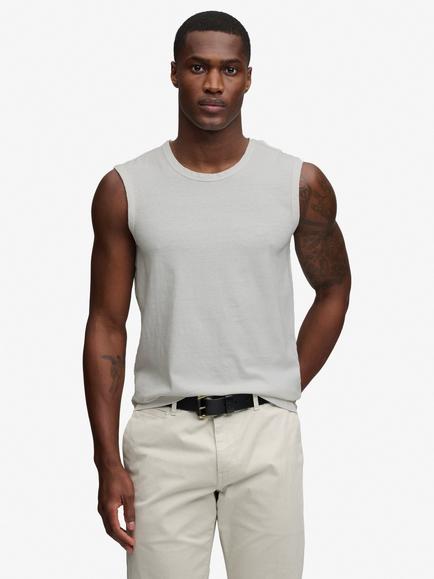 Superdry Classic Cotton Linen Tank Top, Lime White