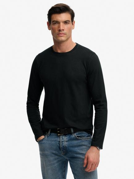 Superdry Classic Long Sleeve Top, Jet Black