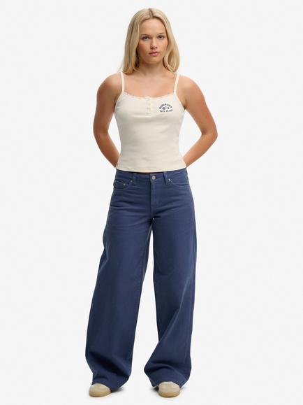 Superdry Mid Rise Baggy Trousers, Mariner Navy, Mariner Navy