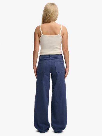 Superdry Mid Rise Baggy Trousers, Mariner Navy - view 2, Mariner Navy