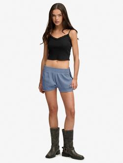 Superdry Athletic Essentials Waffle Retro Shorts, Tidal Blue