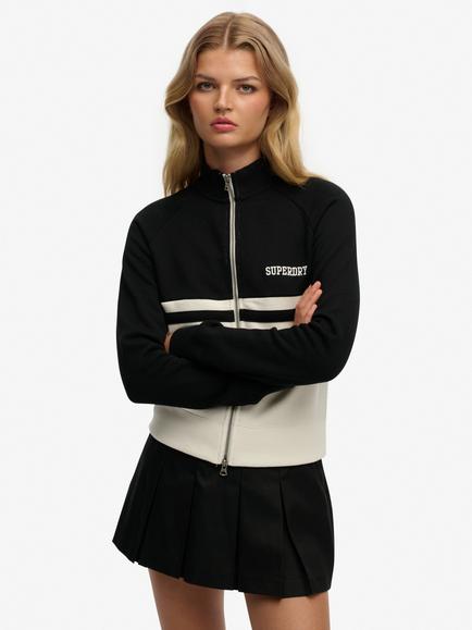 Superdry Athletic Essentials Zip Through Track Top, Black, Black