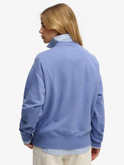 Superdry Montauk Loose Crew Neck Sweatshirt, Bleached Denim Blue - view 2, Bleached Denim Blue