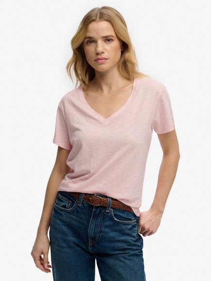 Superdry The Studios Slub Embroidered T-Shirt, Pale Pink