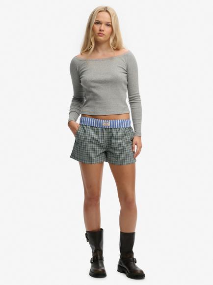 Superdry Athletic Essentials Lace Long Sleeve Top, Grey Marl - view 2, Grey Marl