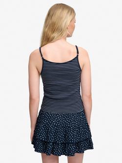 Superdry Athletic Essential Striped Lace Cami Top - view 2, Lauren Navy/White