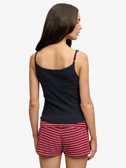 Superdry Athletic Essentials Button Down Cami Top - view 2, Eclipse Navy Marl