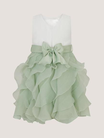 Monsoon Baby Sleeveless Ruffle Dress, Sage - view 2, Sage