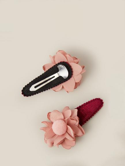 Monsoon Kids' Velvet Hair Clips, Pack of 2, Pink - view 2, Multi