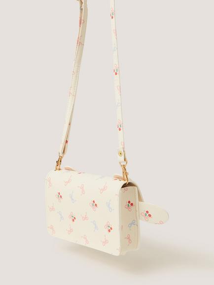 Monsoon Kids' Cherry Bear Bag, Ivory - view 2, Ivory