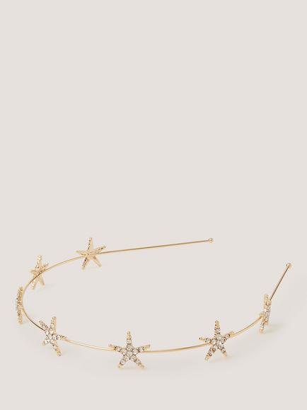 Monsoon Kids' Embellished Star Metal Headband, Gold, Gold