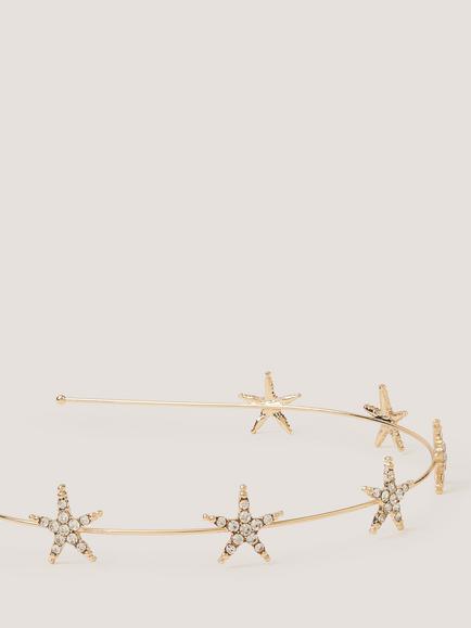 Monsoon Kids' Embellished Star Metal Headband, Gold - view 2, Gold