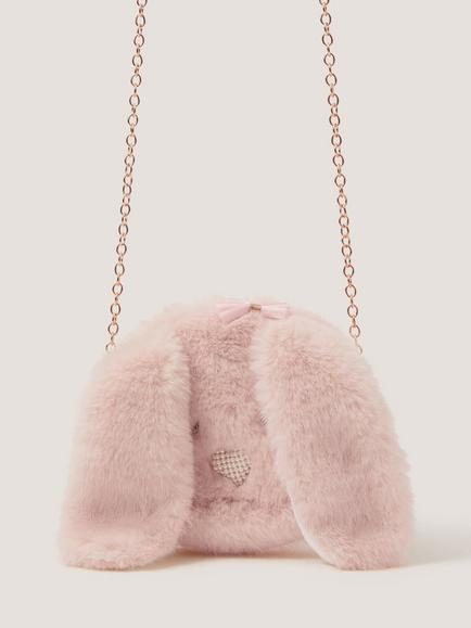 Monsoon Kids' Fluffy Bunny Bag, Pink, Pink