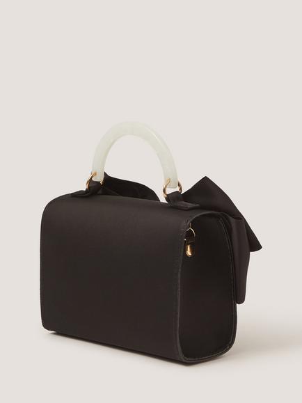 Monsoon Kids' Satin Bow Bag - view 2, Black