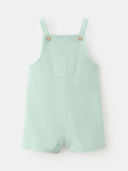 Mango Baby Cotton Dungarees, Aqua, Aqua