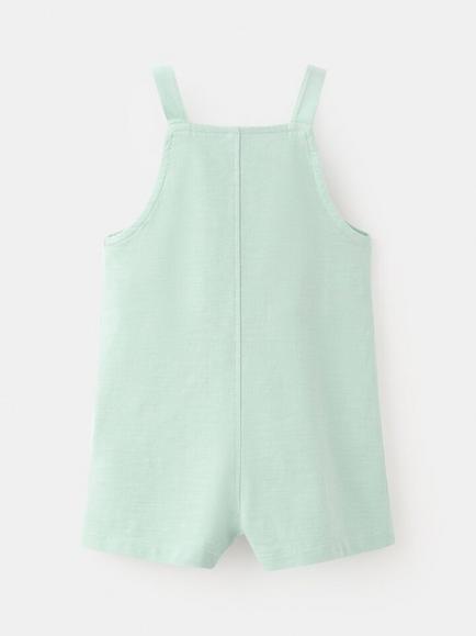 Mango Baby Cotton Dungarees, Aqua - view 2, Aqua