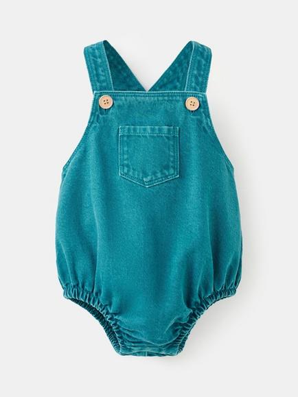 Mango Baby Cross Back Bubble Romper, Green, Green