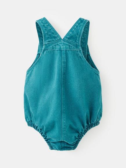 Mango Baby Cross Back Bubble Romper, Green - view 2, Green