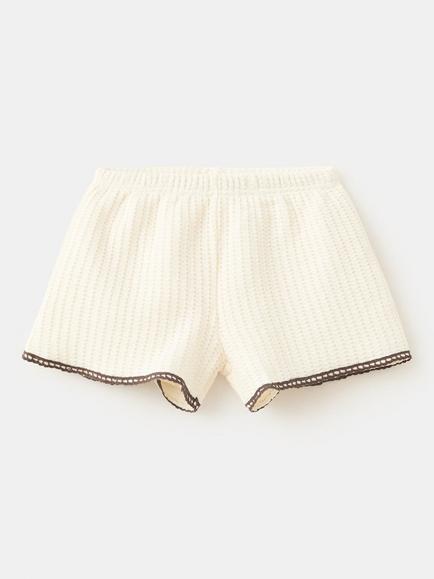 Mango Baby Textured Cotton Knit Shorts, Raw, Raw