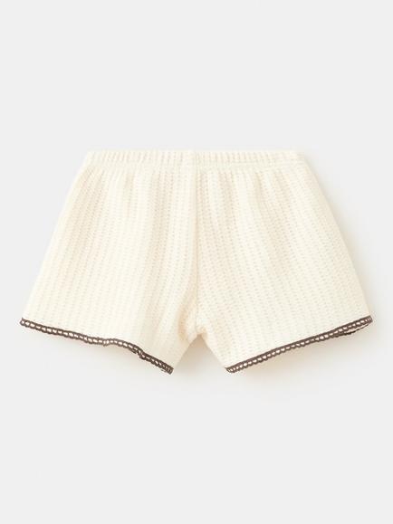 Mango Baby Textured Cotton Knit Shorts, Raw - view 2, Raw