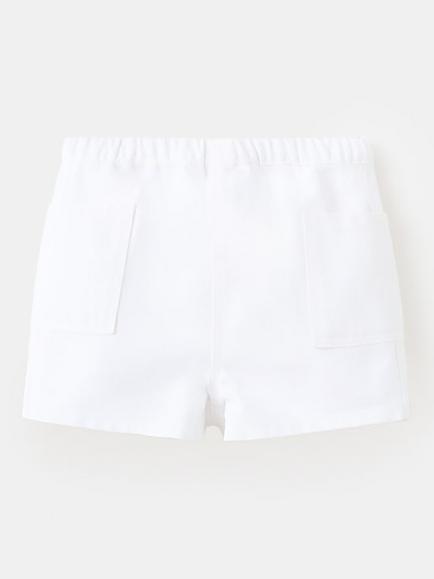 Mango Baby High Rise Elasticated Chino Shorts, Off White, Off White
