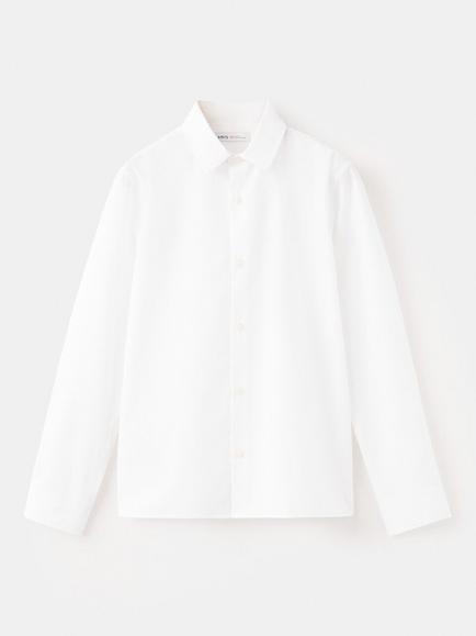 Mango Kids' Slim Fit Oxford Shirt, White, White