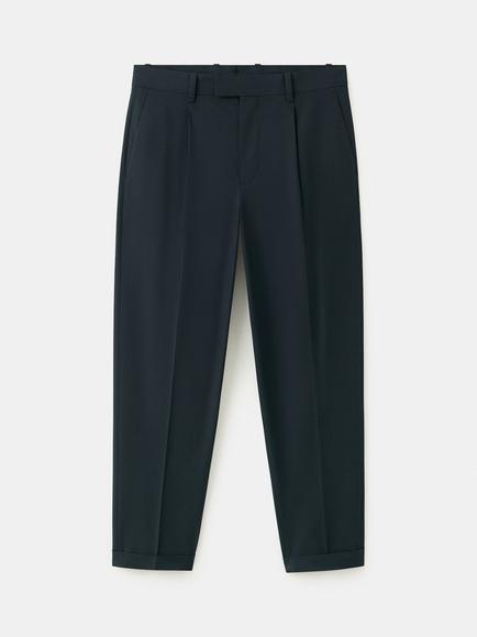 Mango Straight Leg Trousers, Navy, Navy